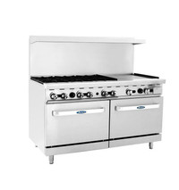 Stove, 6 open burners, 24 grill and 2 ovens, natural Gas/Propane