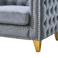 House of Hampton Fashion Style Upholstered Sofa  With Buttons Tufted And Nailhead Trim, Suitable For Home And Office