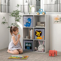 TOY STORAGE ORGANIZER WITH 3 NONWOVEN-FABRIC DRAWERS FOR CHILDRENS ROOM, PLAYROOM, HALLWAY