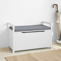 Latitude Run® Latitude Run® Fsr76-w, Storage Shoe Bench With Lift Up Top And Padded Seat Cushion, Bench With Storage Che