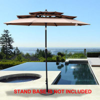Arlmont & Co. 9Ft 3-Tiers Outdoor Patio Table Waterproof Umbrellal