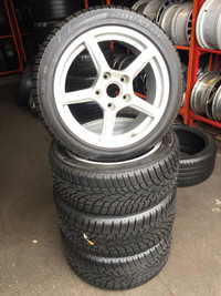 18 PORSCHE FULLY OEM STAGGERED USED WINTER PACKAGE ON DUNLOP SO WINTER SPORT 3D N0 235/45R18 265/45R18 TREAD 95%