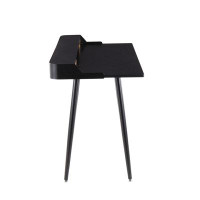 Latitude Run® Harvey Contemporary Desk In Steel And Black And Natural Wood With Black Accents By Lumisource