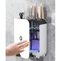 LIYONG Kitchen Knife Storage Rack Multifunctional Disinfection Air Dried Knife Holder Cutting Board Integrated Chopstick