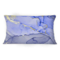 East Urban Home Purple And Blue Fluid Ink Art II - Modern Printed Throw Pillow 1