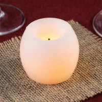 2 White Flameless Real Wax Mini Hurricane Candle - 20/Case *RESTAURANT EQUIPMENT PARTS SMALLWARES HOODS AND MORE*