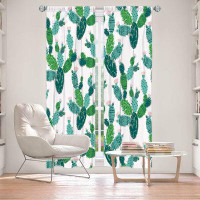 East Urban Home Lined Window Curtains 2-panel Set for Window Size by Metka Hiti - Cactus Green