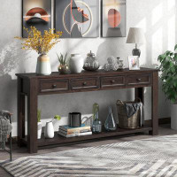 Red Barrel Studio Console Table/Sofa Table With Storage Drawers And Bottom Shelf For Entryway Hallway-30" H x 63" W x 14