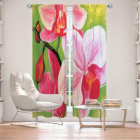 East Urban Home Lined Window Curtains 2-panel Set for Window Size 40" x 61" by Marley Ungaro - Pink Moth Orchid