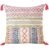Bungalow Rose Throw Pillow Cover With Fringes, Bohemian Tassel Rectangle Cushion Case For Sofa Couch Bed Living Room