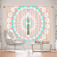 East Urban Home Lined Window Curtains 2-panel Set for Window Size Organic Saturation Feather Star Mandala