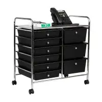 Mind Reader  Rolling Cart with Drawers, Utility Cart, Craft Storage, Metal, 24.25"L x 15.25"W x26.25"H