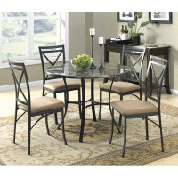 17 Stories Mainstays 5-Piece Faux Marble Top Dining Set
