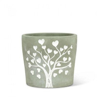August Grove Tree With Heart Leaves Planter