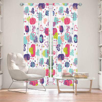 East Urban Home Lined Window Curtains 2-panel Set for Window Size by Metka Hiti - Hearts