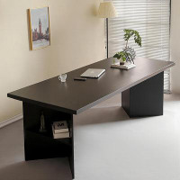 Latitude Run® 62.99"Black solid wood rectangular desk