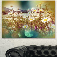 Design Art 'Chamomile Flowers in Summer Garden' Photographic Print on Wrapped Canvas
