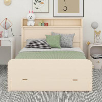 Red Barrel Studio Full Size Platform Bed With Storage Headboard And A Big Drawer