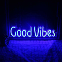 NEW LED GOOD VIBES NEON SIGN WALL DECOR FMWN15