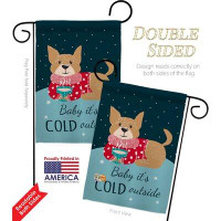 Angeleno Heritage Baby It's Cold Garden Flag Set Winter Wonderland 13 X18.5 Inches Double-Sided Decorative House Decorat