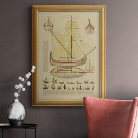 Trinx Antique Ship Plan I Premium Framed Canvas- Ready To Hang