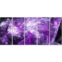 Design Art 'Mystic Purple Fractal Wallpaper' Graphic Art Print Multi-Piece Image on Canvas