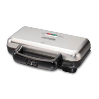 Proctor Silex Deluxe Sandwich Maker, Nonstick Plates, 700 Watts, Stainless Steel And Black, 25415PS