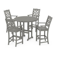 POLYWOOD® Martha Stewart Round 4 - Person 48'' L Outdoor Restaurant Standing Height Table Set