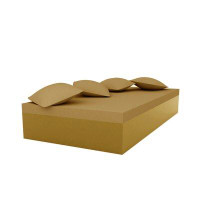 Orren Ellis Jut - Chill Bed - 4 Pillows - 90.5" X 47.25" - Lacquered - Bronze