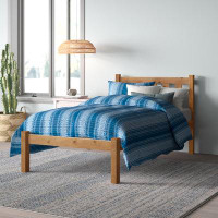 Mistana™ Damian Twin Solid Brazilian Pine Wood Platform Bed In Cottage Style Beach Design