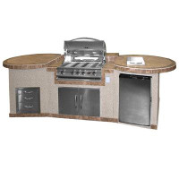 Cal Flame 3-Piece BBQ Island With 32 In. BBQ Grill