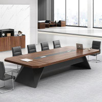 Inbox Zero Simple Modern Large Conference Desk Desk Business Negotiation Table And 6 Chairs.