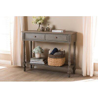 Lefancy.net Lefancy Noemie Country Cottage Farmhouse Brown Finished 2-Drawer Console Table