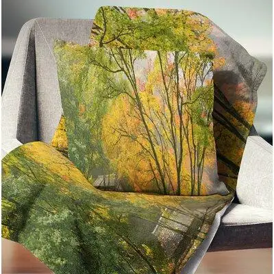 East Urban Home Floral Canopy of Maple Trees Square Pillow Cover & Insert