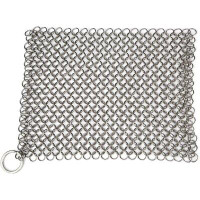 Amagabeli 8"X6" Stainless Steel Cast Iron Cleaner 316 Chainmail Scrubber For Cast Iron Pan Pre-Seasoned Pan Dutch Ovens
