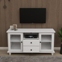 Darby Home Co Ultra White Changhong Glass TV Cabinet