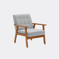 George Oliver Leisure Chair with Solid Wood Armrest and Feet, Accent chair for Living Room