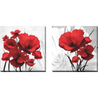 Made in Canada - Ebern Designs 'Big Red Poppies I' 2 Piece Graphic Art Print Set