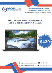 Dell Latitude 7400 14-Inch Notebook Laptop OFF Lease For Sale!! Intel Core i5-8365U 1.60GHz 16GB Ram 256GB Storage