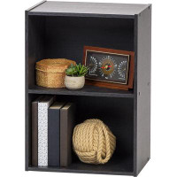 Latitude Run® 2-Tier Open Cubby Storage Shelf, Small Sturdy Storage Bookshelf Cabinet For Living Room Bedroom