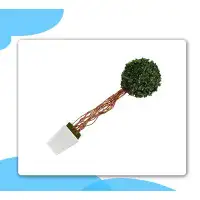Eternal Night English Ivy Single Ball Artificial Topiary Tree In White Metal Planter UV Resistant