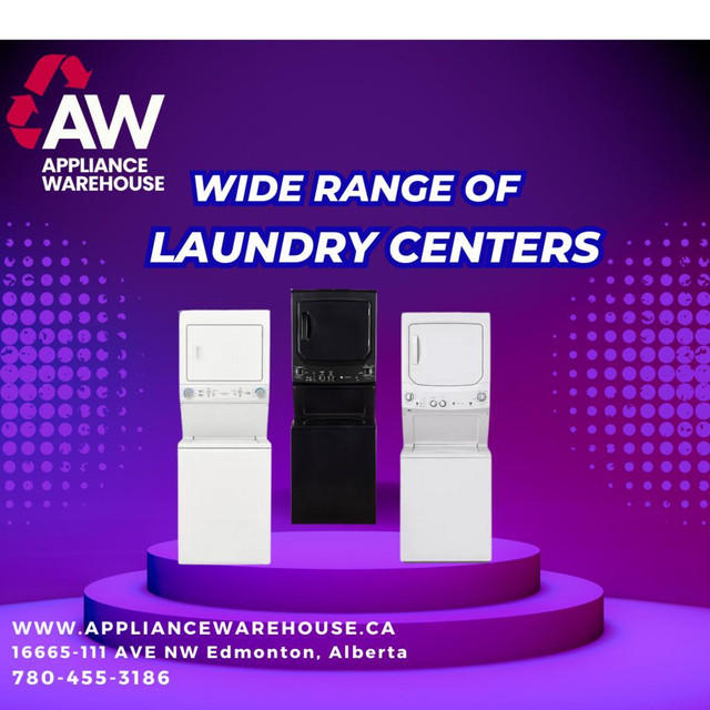 LAUNDRY CENTER WASHER DRYER COMBO!!! NEW SCRATCH AND DENT/REFURBISHED - ONE YEAR FULL WARRANTY!!! in Washers & Dryers in Edmonton