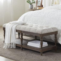 Darby Home Co Tufted Accent Bench with Shelf