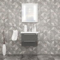 Orren Ellis Ensemble de meuble-lavabo mural simple 32" avec miroir Ursine