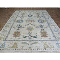 Oriental Rug Galaxy Hand Knotted Ivory Turkish Knotted Oushak Oriental Rug