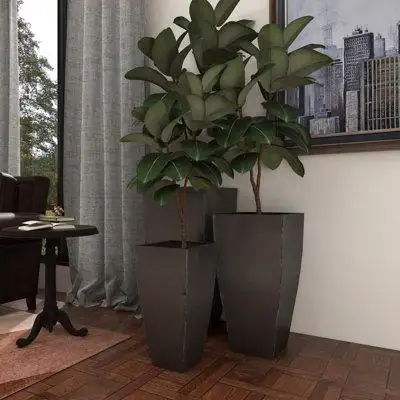 Orren Ellis Schlitz 3-Piece Iron Pot Planter Set