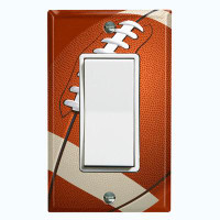 WorldAcc Metal Light Switch Plate Outlet Cover (Football Kids Room Sports Game - Single Toggle)