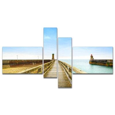 Made in Canada - East Urban Home 'Pier and Lighthouse France' Photographic Print Multi-Piece Image on Canvas in Arts & Collectibles