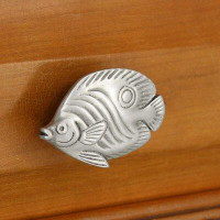 Sea Life Cabinet Knobs 2" Butterfly Fish Left Facing Knob