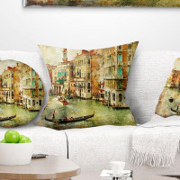 East Urban Home Digital Art Landscape Printed Venice Pillow